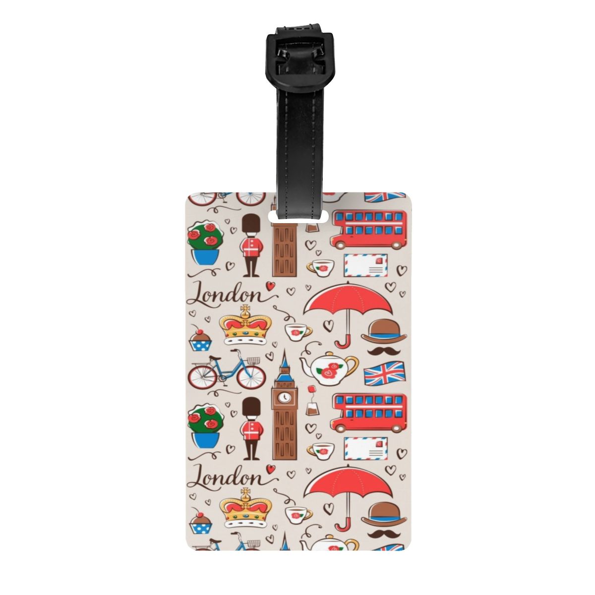 Travel Accessories London - Label bagasi pola London kustom perlindungan