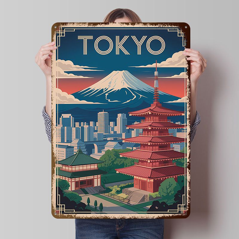 Travel Accessories For Europe - Poster Logam Gunung Fuji untuk Perjalanan