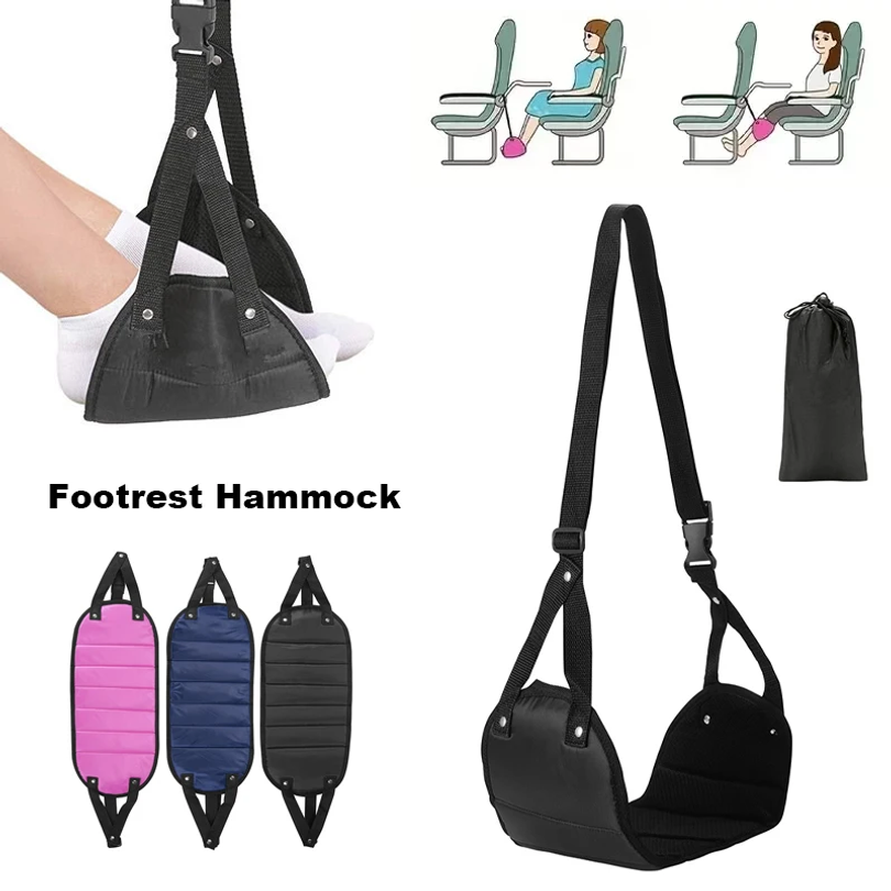 Travel Accessories Long Flight - Hammock Penyangga Kaki Portabel dan Dapat