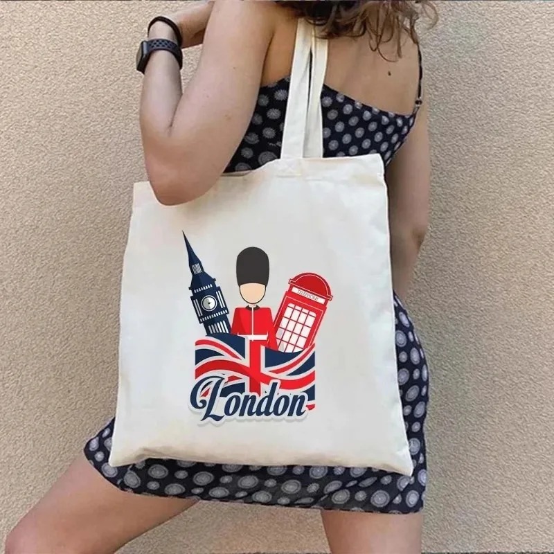 Tas Tote Kanvas Wanita Motif H - Travel Accessories London ulasan dan harga