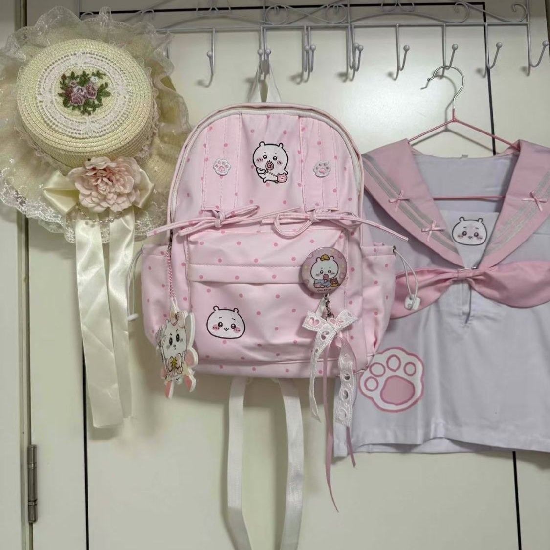 Tas Ransel Chiikawa Pink Bowkn - Travel Accessories For Japan ulasan dan harga