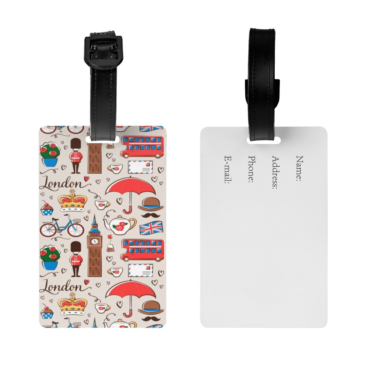 Label bagasi pola London kusto - Travel Accessories London ulasan dan harga
