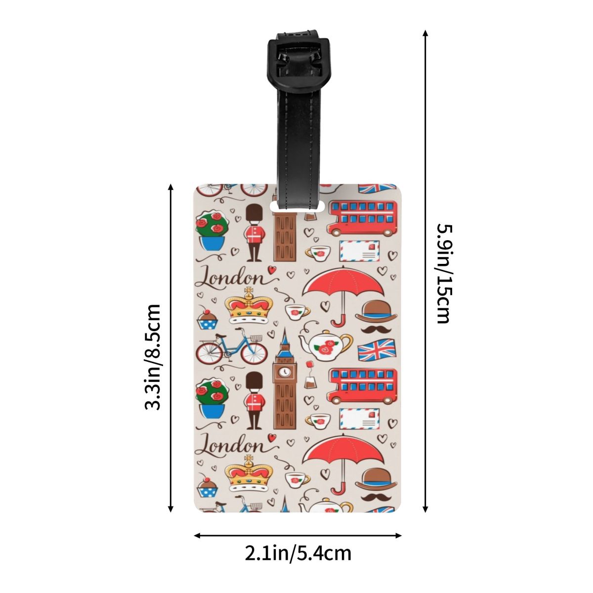 Label bagasi pola London kusto - Travel Accessories London ulasan dan harga