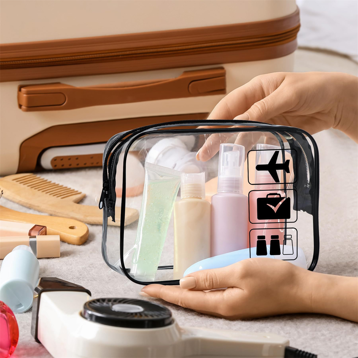 1pc Tas Perjalanan Transparan  - Travel Accessories Toiletry Bag ulasan dan harga