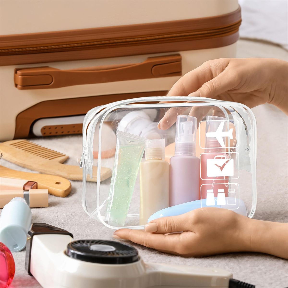 1pc Tas Perjalanan Transparan  - Travel Accessories Toiletry Bag ulasan dan harga