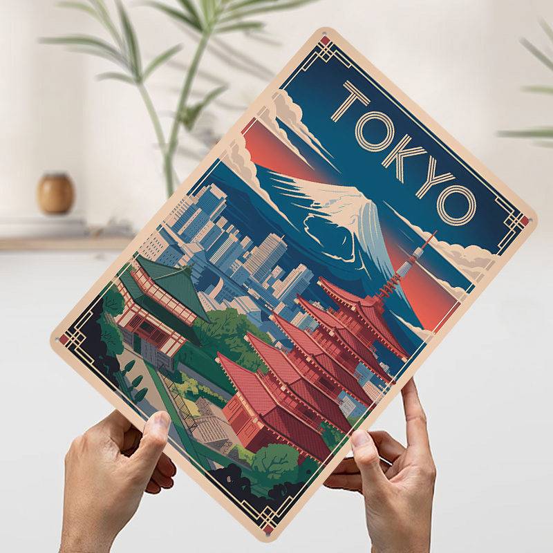 Poster Logam Gunung Fuji untuk - Travel Accessories For Europe ulasan dan harga