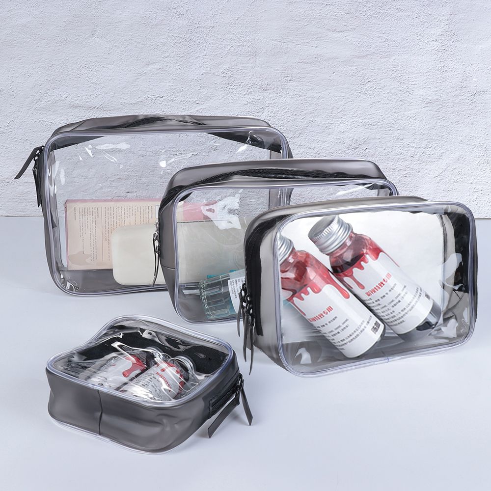 Tas kosmetik ritsleting transp - Travel Accessories Toiletry Bag ulasan dan harga